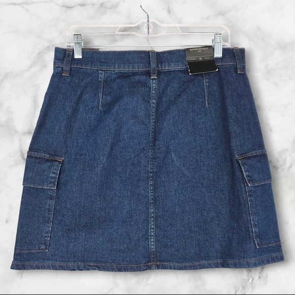 Banana Republic Denim Cargo Mini Skirt Size 10 - Picture 4 of 12